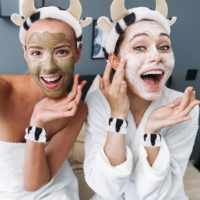 WHAVEL 3PCS Cute Spa Headband Cow Ears Headband - Image 7