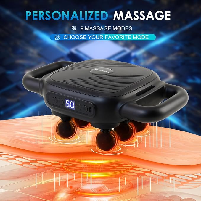 Six Head Massage Gun with 50 Adjustable Intensities & 9 Modes, Massage Gun - Image 2