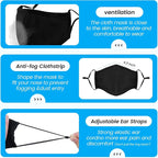 3-Ply Cloth Face Mask 6 Pack, Reusable and Breathable Face Covering - Image 3