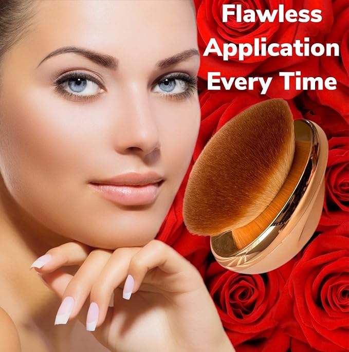 Foundation Brush Palm Makeup SOFT Kabuki Dome Shaped Face Body Shimmer Oil SPF - Image 9