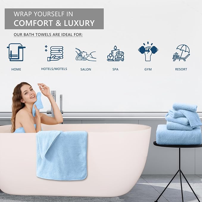 Extra Large Bath Towel Set of 4, Oversized Bath Sheet Super Soft Highly - Image 6