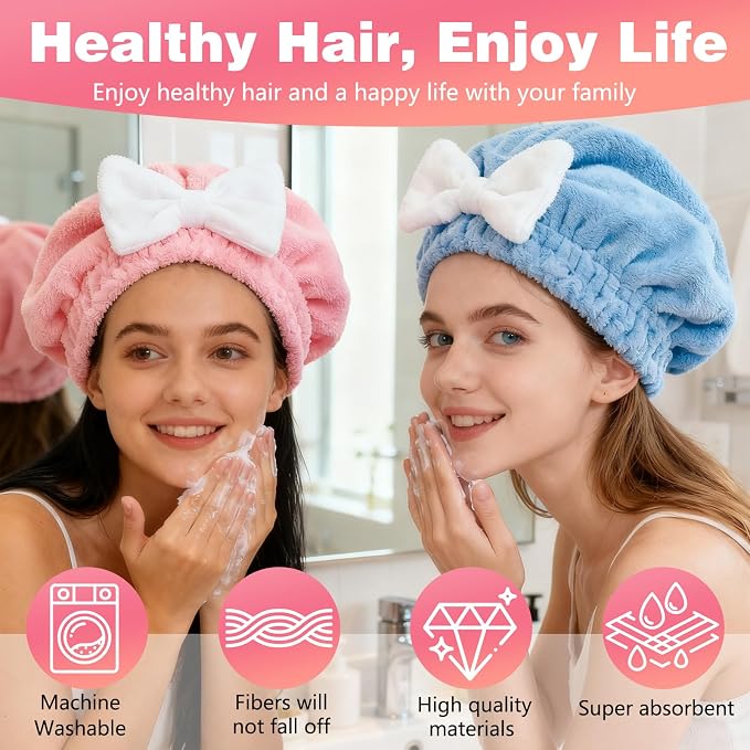 4Pcs Super Absorbent Hair Towel Wrap - Image 6
