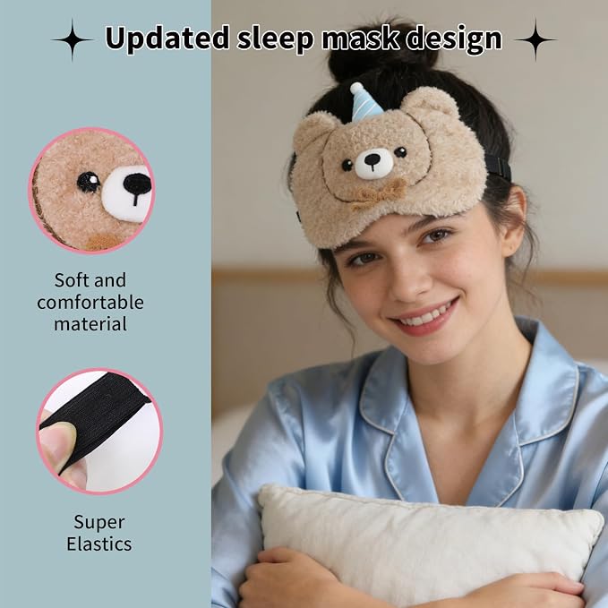 PERFECTSIGHT Sleep Eye Masks, Cute Sleep Eye Cover Lightweight Adjustable - Image 5