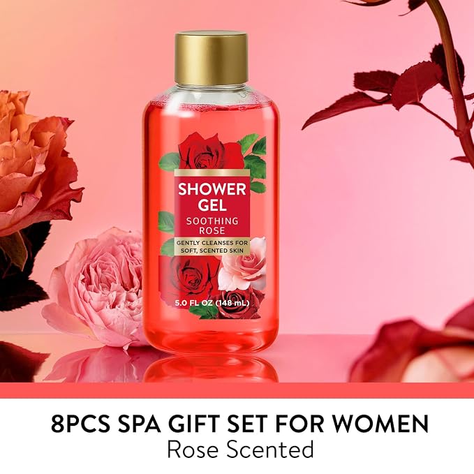 Spa Luxetique Gifts for Women 8pcs of Romantic Rose Gift Set for Women Bath and - Image 5
