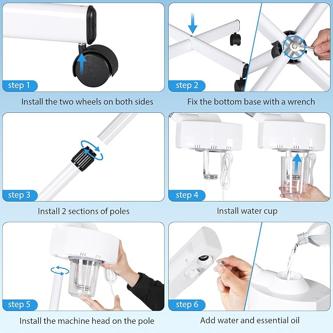HomGarden Professional Facial Steamer, Hot Mist & Timer Function, Adjustable - Image 2