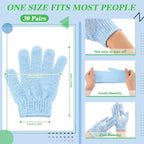 Ramede 30 Pair Exfoliating Glove Double Sided Exfoliating Bath Gloves Pack - Image 2