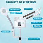 Professional 3 in 1 Facial Steamer, Stand on Wheels - Image 2