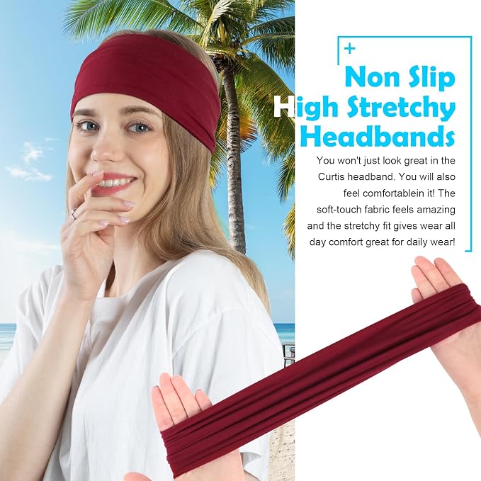 RITOPER Wide Headbands for Women Non Slip, Workout Yoga Running Womens Headband - Image 3