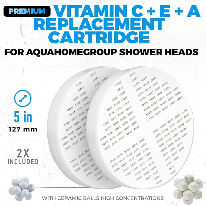 AquaHomeGroup Vitamin C + E + A Shower Filter Cartridge 2-Pack - Image 4