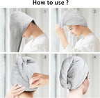 2 Pack Microfiber Hair Towel Wrap - Image 7