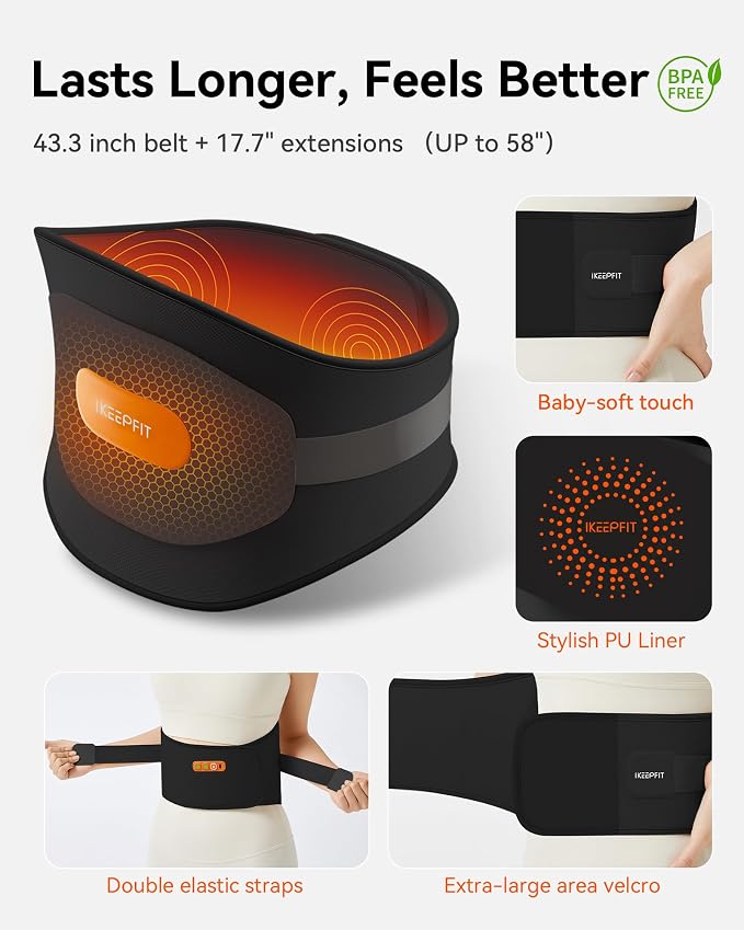 IKEEPFIT Portable Heating Pad for Back, Cordless Wearable Heat Belt - Image 11