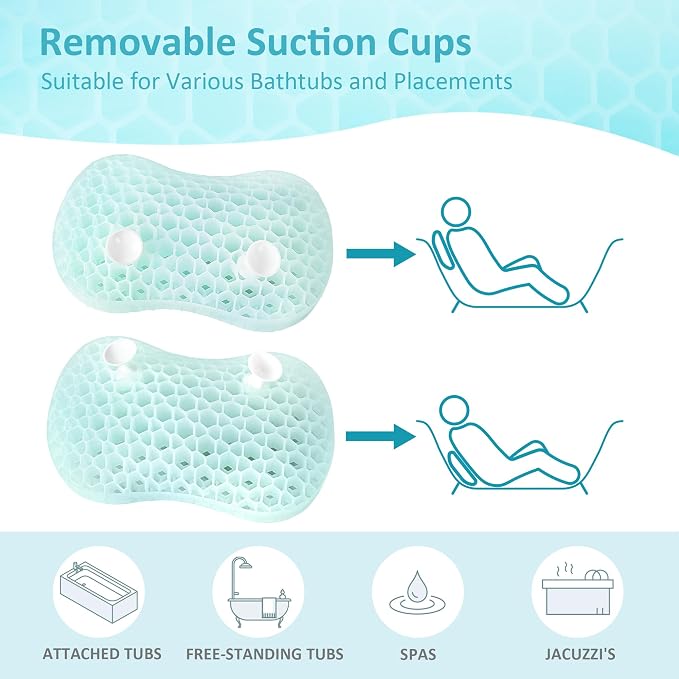 Sunlit Bath Jello Gel Bath Pillows, Lumbar Pillow - Image 5