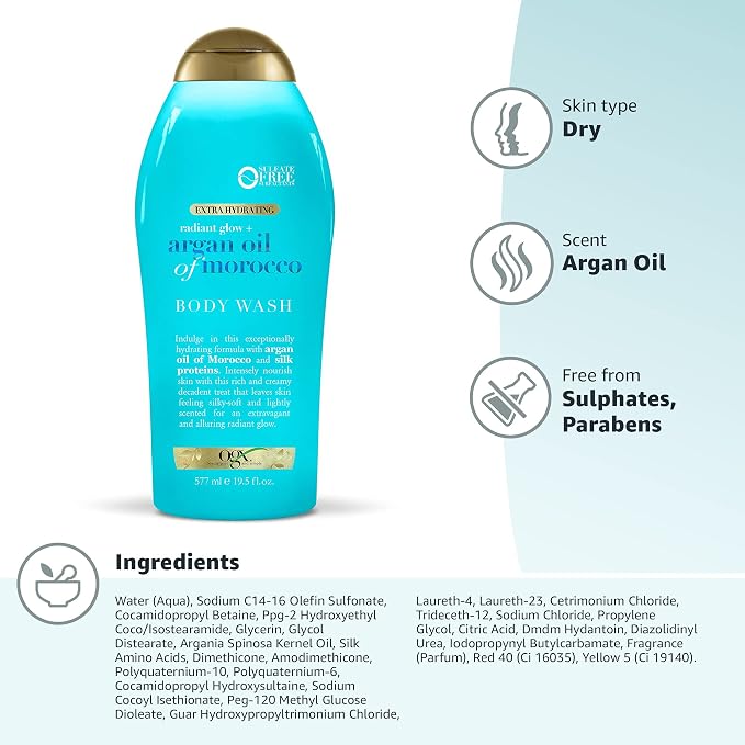 OGX Radiant Glow + Argan Oil of Morocco Extra Hydrating Body Wash - Image 10
