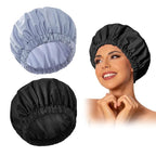 Reusable Shower Cap for Women, Large Waterproof Shower Bonnet Washable Elastic by Edoneery