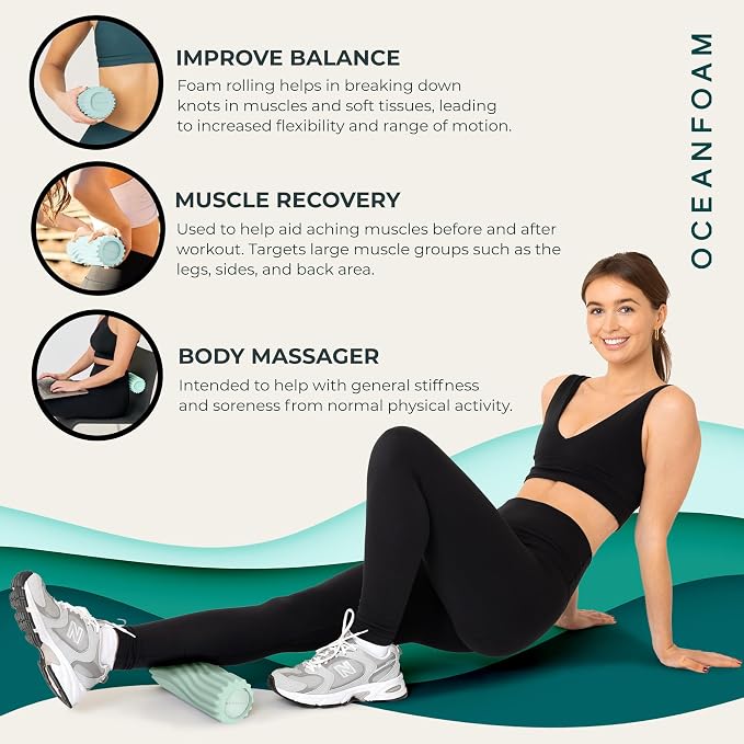 Oceanfoam Ripple Travel Foam Roller Firm Mini Foam Roller - Image 6