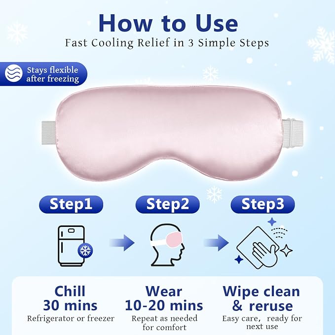 Cooling Eye Mask for Sleeping Migraine Headache Relief Mask Gel Cold Compress - Image 7