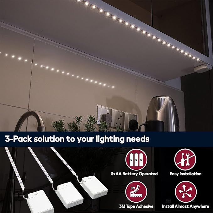 BestLuz Battery Powered LED Strip Lights, 3 Pack 40 Inch Battery Operated LED - Image 6