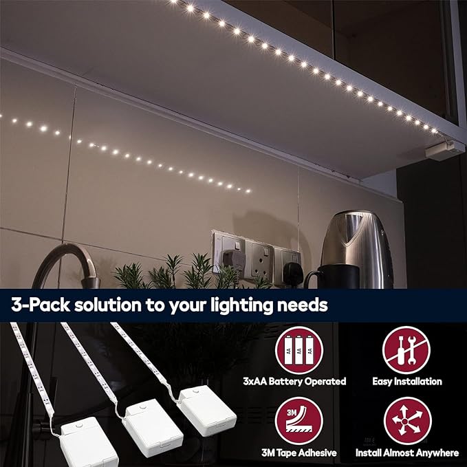 BestLuz Battery Powered LED Strip Lights, Wireless LED Strip Lights 40 inch x 3 - Image 6