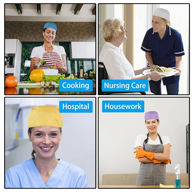 Scrub Caps Women Bouffant Scrub Hats Caps Nurses, Adjustable Working Cap - Image 7