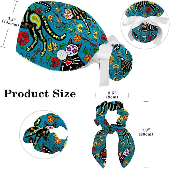 Ethnic Aztec Pattern Adjustable Scrub Cap Hat - Image 2