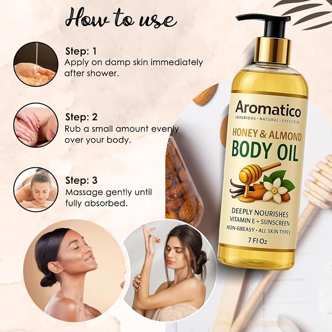 Aromatico Honey & Almond Body Oil - Image 5