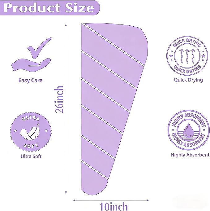 3 Pack Microfiber Hair Towel Wrap - Image 2