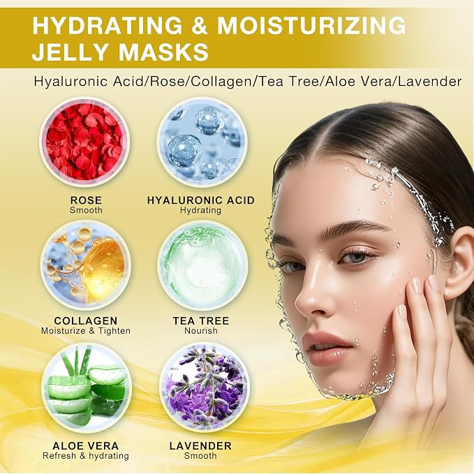 Jelly Mask for Facials Professional, Hydrating & Moisturizing Peel-Off Natural - Image 3