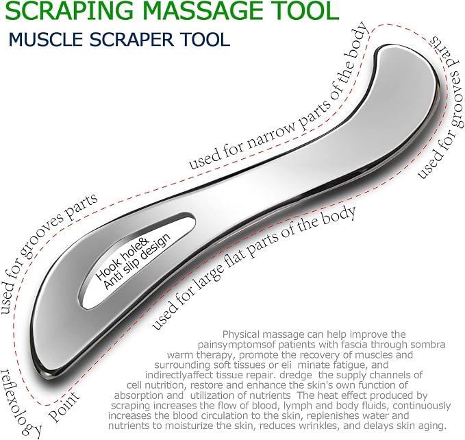 BYYDDIY Stainless Steel Gua Sha Muscle Scraper Tools, Scraping Massage Tools - Image 3