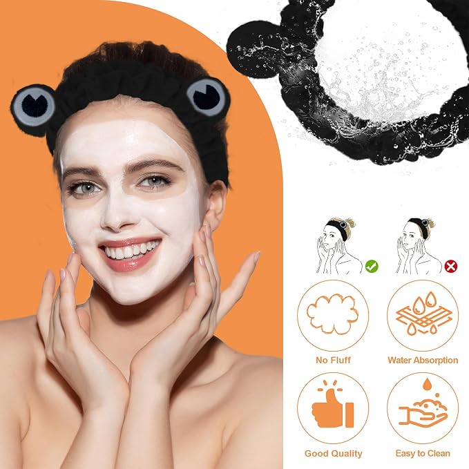 Jowmoy black Frog Eye Elastic Headband - Image 4