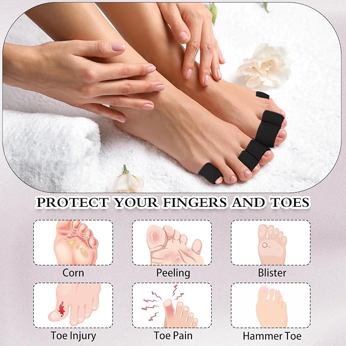 Blulu 24 Pieces Toe Tubes 0.98 Inches Cushion Tube Corn Pads - Image 4