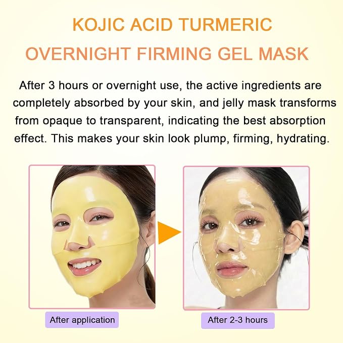 Kojic Acid Turmeric Gel Mask, Overnight Face Mask, Jelly Gel Collagen Mask - Image 4