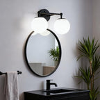 AKEZON 2-Light Black Bathroom Vanity Light Fixture, Modern Minimalist Vanity - Image 2