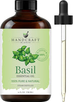 Handcraft Blends Basil Essential Oil – Huge 4 Fl Oz – 100% Pure and Natural – by HandcraftBlends