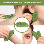 airogym 2PCS Jade Stone Gua Sha Set Face Massager Jade Facial Tools Body - Image 5