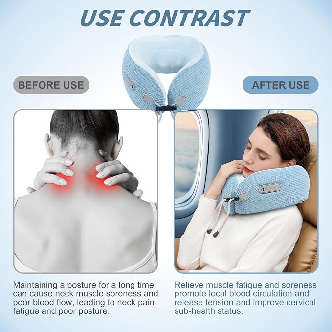 Electric Neck Massager, Portable Travel Pillow - Image 6