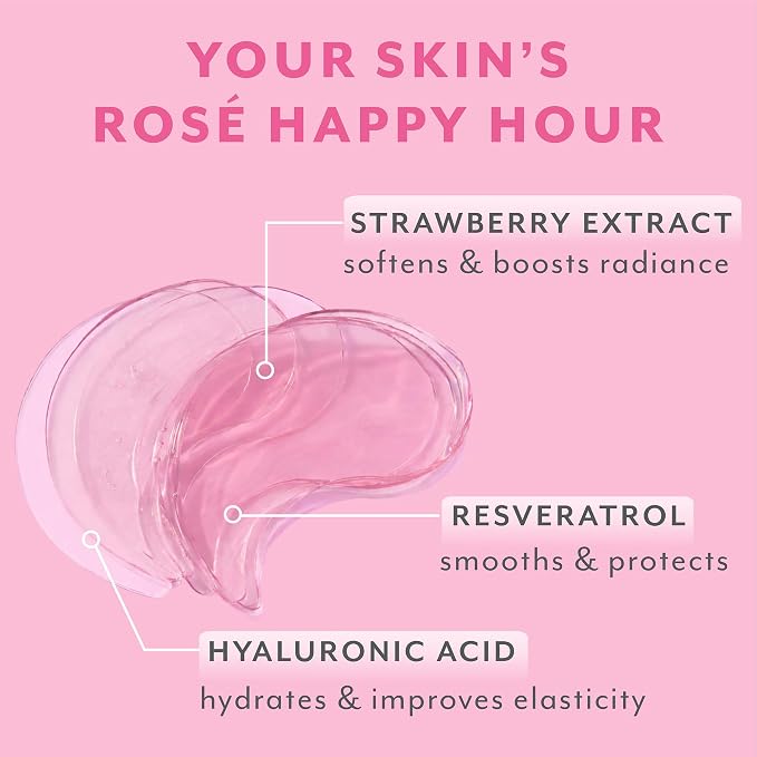Patchology Serve Chilled Rosé Hydrating Under Eye Patches – Hyaluronic Acid & - Image 3