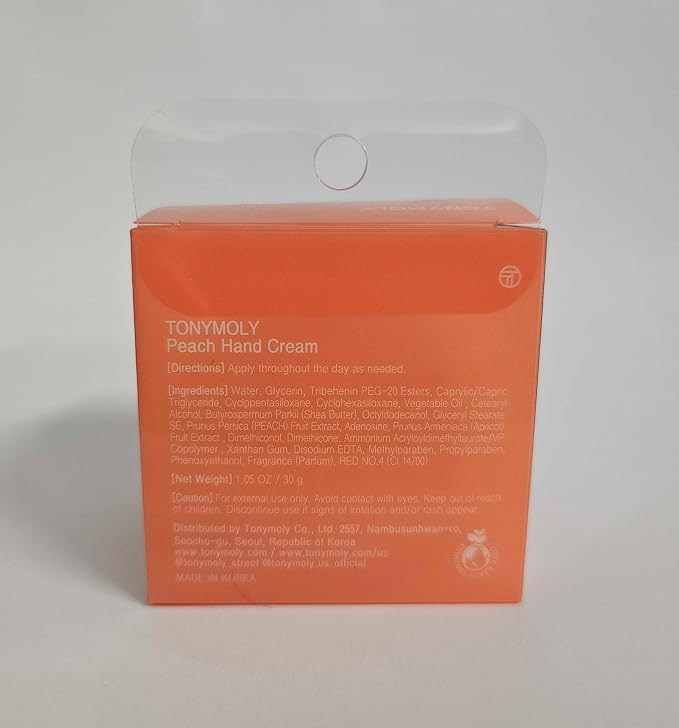 TONYMOLY Peach Hand Cream – Moisturizing & Nourishing Korean Skincare - Image 2