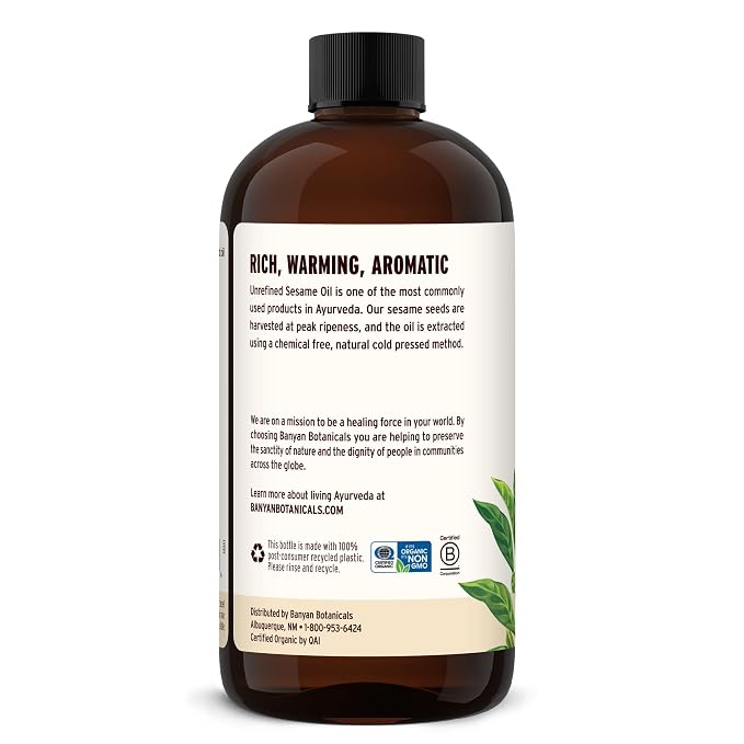 Banyan Botanicals Organic Unrefined Sesame Oil – Rich & Warming Ayurvedic - Image 8