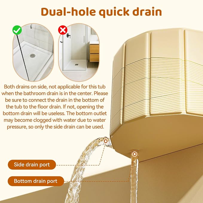 Portable Foldable Bathtub, Freestanding Bathtub No Installation, Bathroom SPA - Image 3