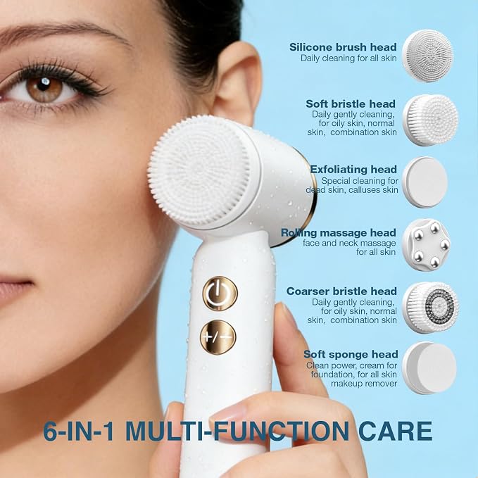 Electric Face Scrubber with Led Display & Facial Cleansing Brush - Image 6