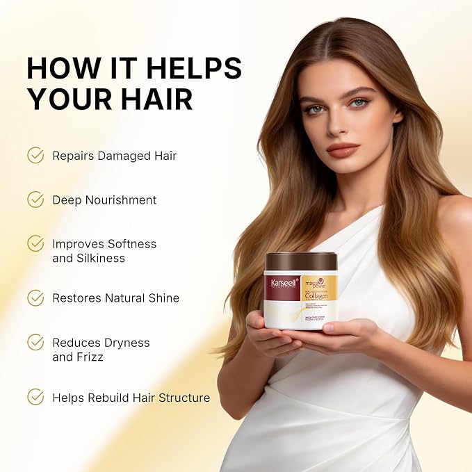 Karseell Collagen Hair Treatment Deep Repair Conditioning Argan Oil Collagen - Image 3