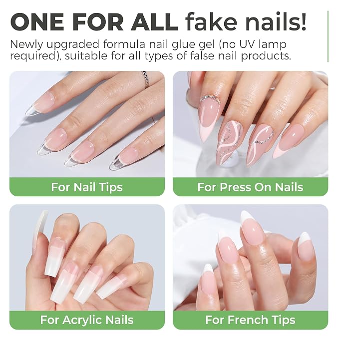 UNA GELLA Gel Nail Glue for Press Ons: 10s Fast Dry No U V Lamp Needed Glue Gel - Image 4