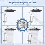 Hibbent Upgraded cUPC Certified 13'' Shower Head Combo, High Pressure 5-spray - Image 5