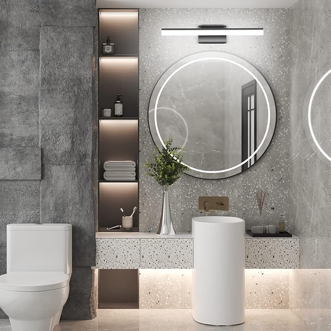 Aipsun 24 inch Black LED Vanity Light Adjustable Modern Bathroom Vanity Light - Image 9