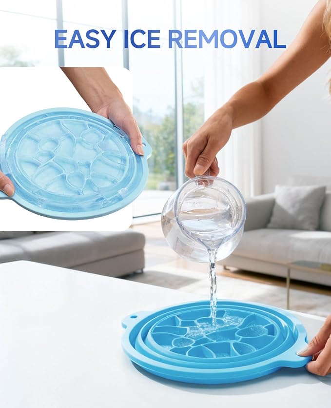 Face Ice Bath Bowl with Built-in Ice Tray, Foldable Silicone Face Bowl - Image 8