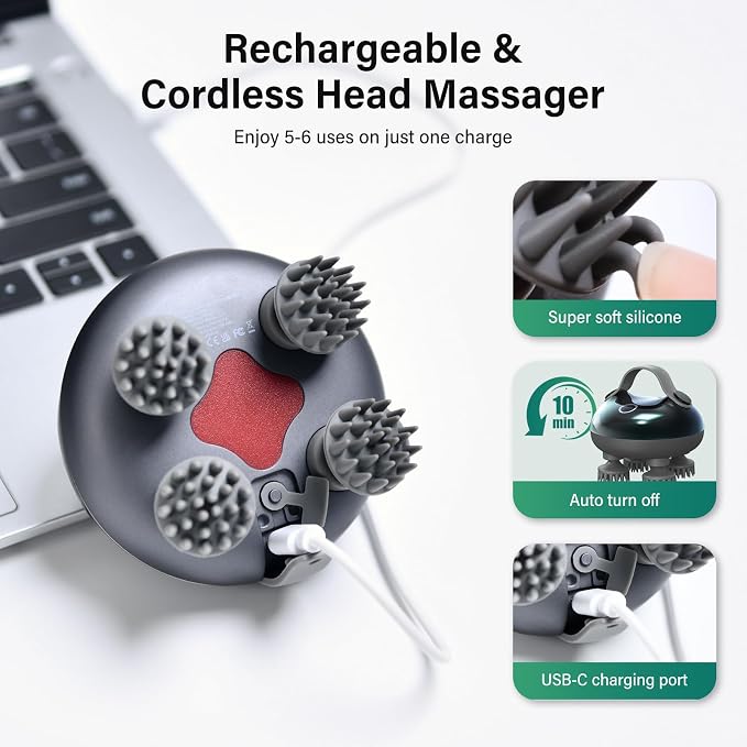 arboleaf Scalp Massager Electric, Portable Head Massager Scalp Stress Relax - Image 5
