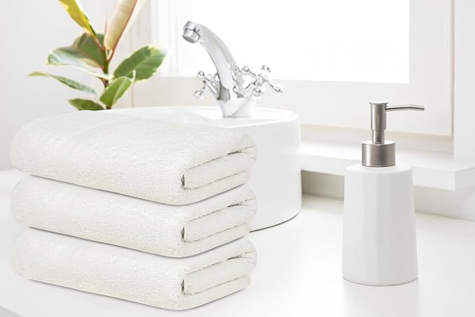 ZUPERIA White Bath Towels Bulk 60 Pack - Image 4