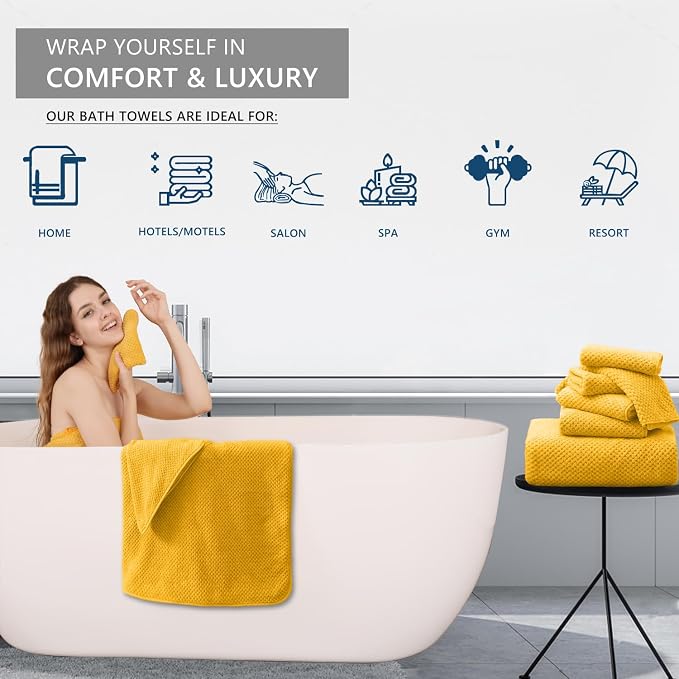 Extra Large Bath Towel Set of 4, Oversized Bath Sheet Super Soft Highly - Image 6