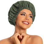 Reusable Shower Cap for Women, Large Waterproof Shower Bonnet Washable Elastic by Edoneery