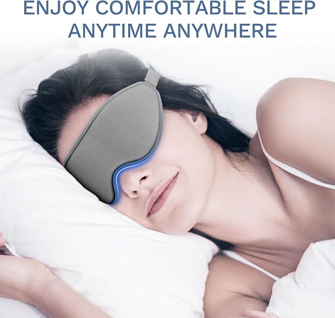 FlyCoco 99% Fully Block Out Light Eye Sleep Mask, 3D Deep Contoured Eyes Cover - Image 7